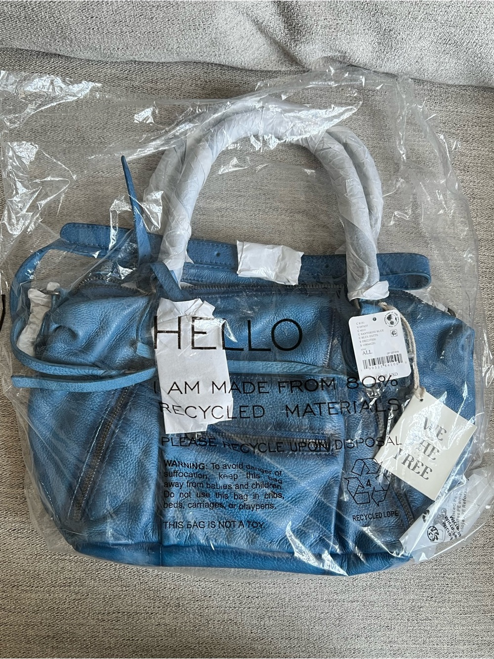 Free People We The Free Baby Emerson Tote in Santorini Blue - Picture 7 of 8
